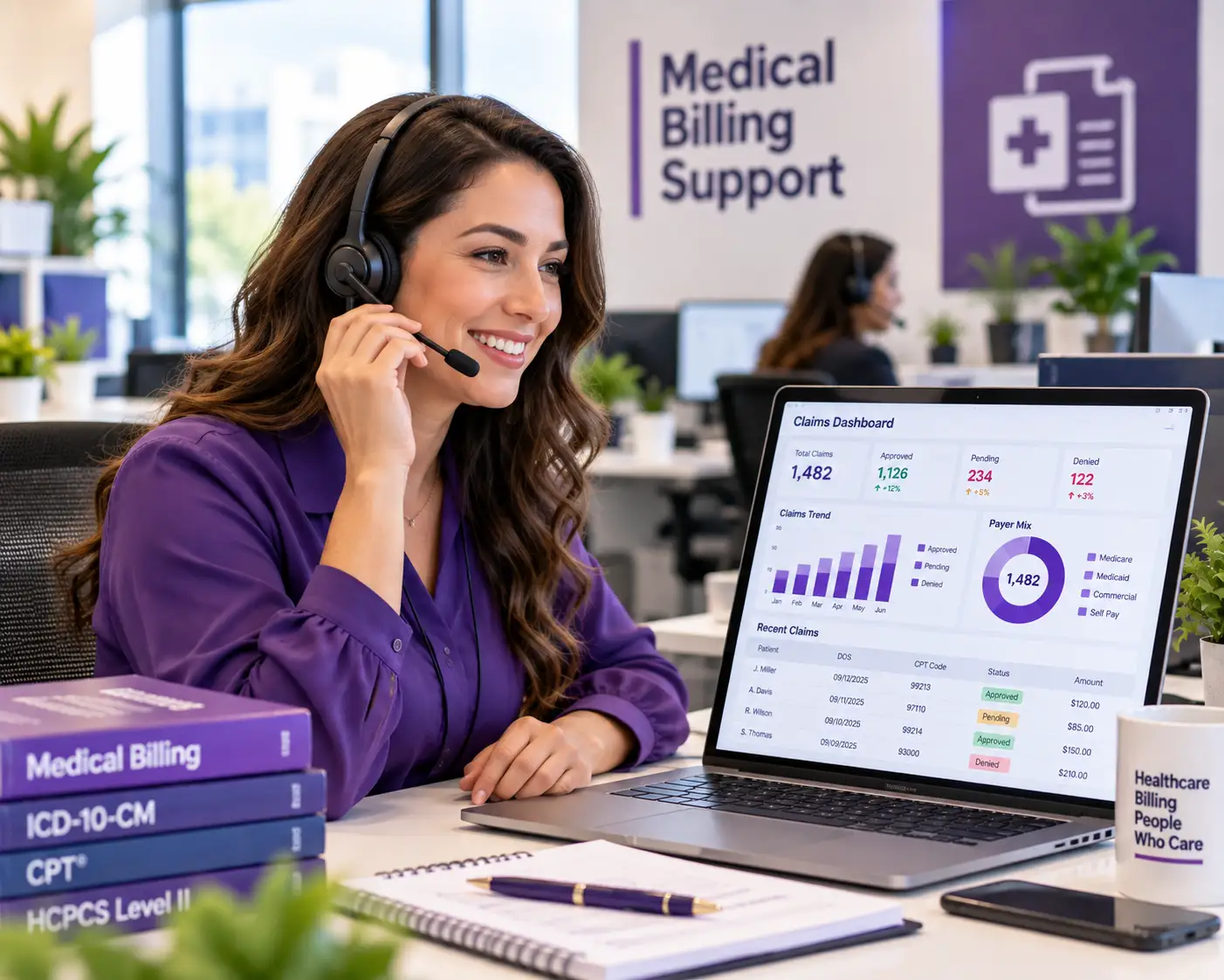 Outsource MedClaim billing specialist answering a provider support call