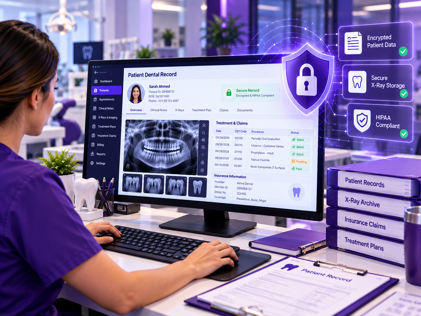 HIPAA-compliant dental billing services with encrypted patient records