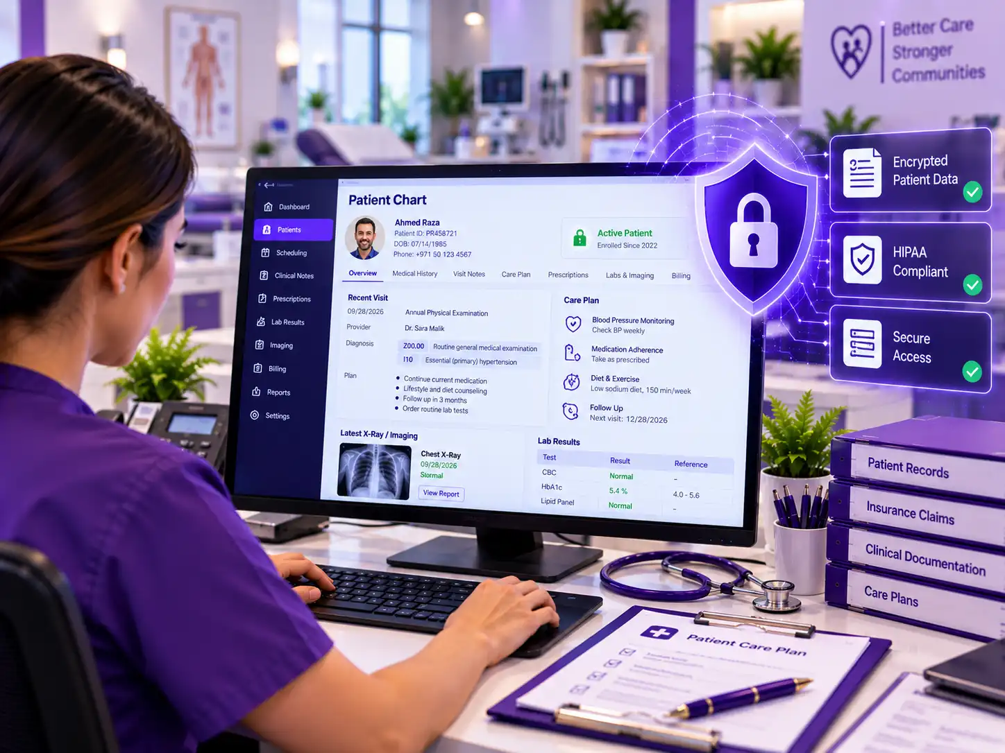 HIPAA-compliant family medicine billing services with encrypted patient data