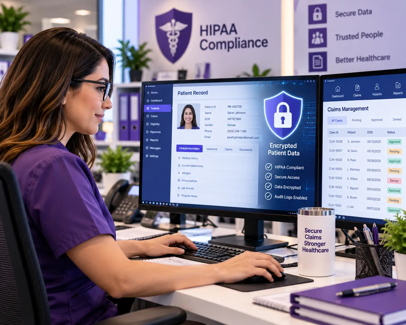 HIPAA-compliant medical billing data security at Outsource MedClaim