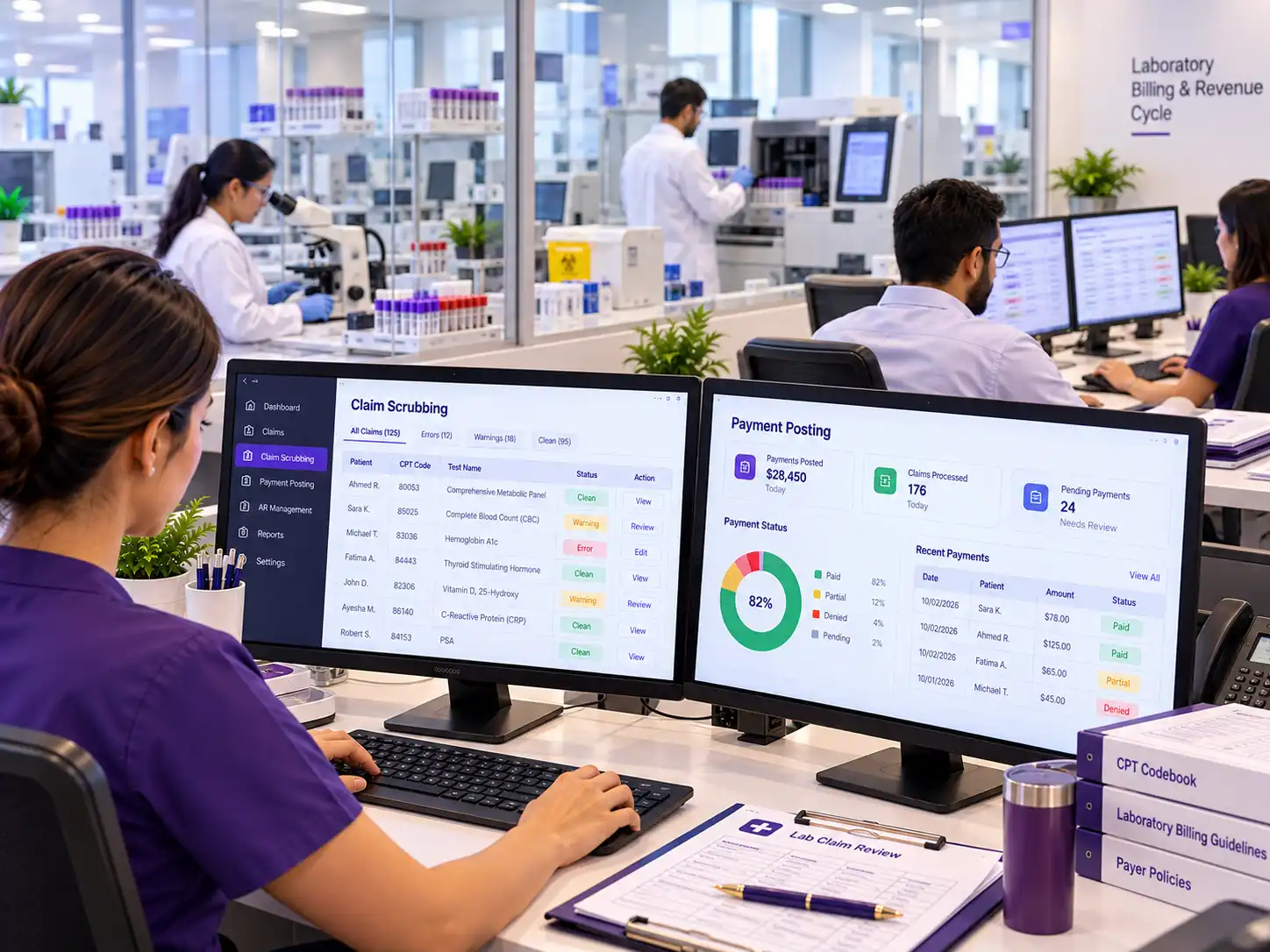 Laboratory medical billing outsourcing team managing lab claims