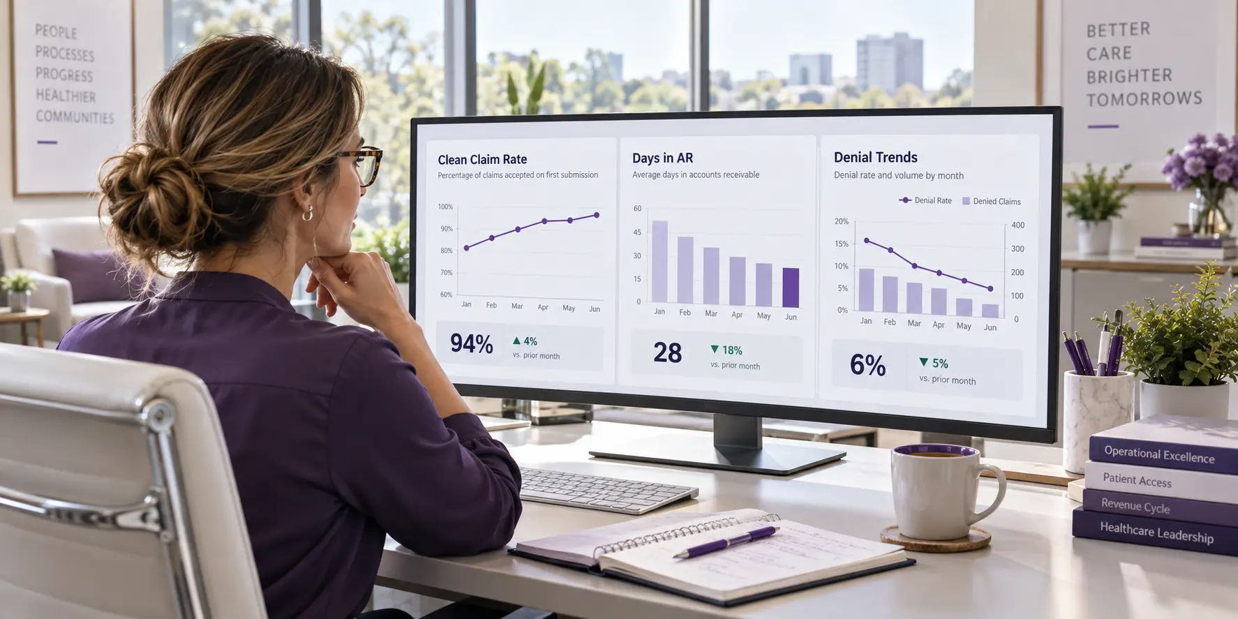 Revenue cycle KPI dashboard for a medical practice